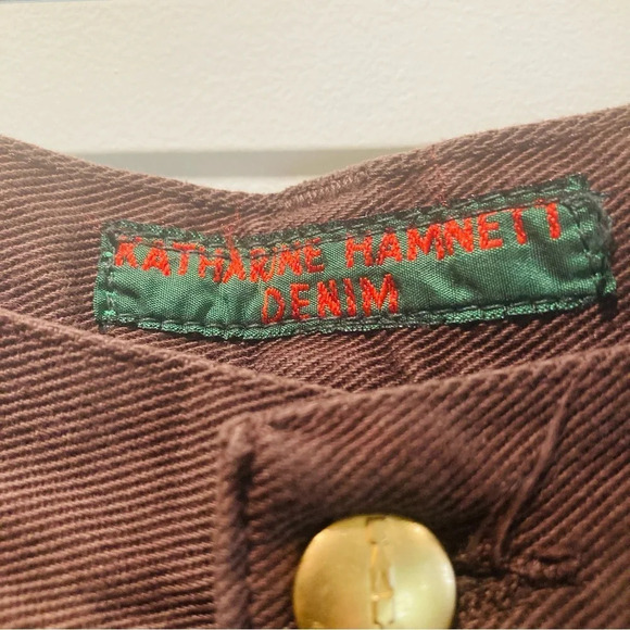 KATHARINE HAMNETT Sz 32 Tapered Slim Leg High Rise Jeans in Brown NWT - Picture 8 of 11